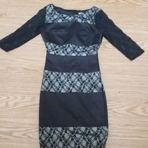 sangria dress black lace dress with 3/4 sleeves